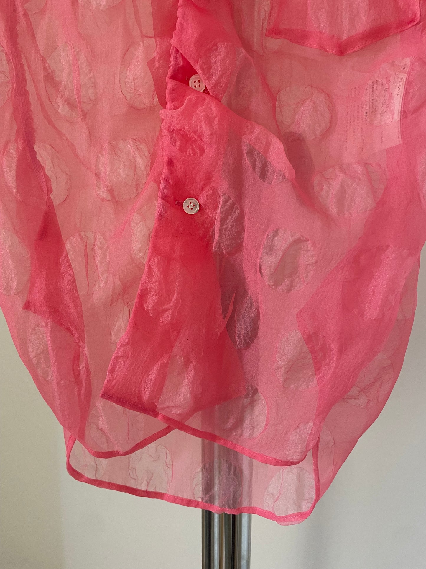 Comme des Garçons Comme des Garçons sheer pink polka dot blouse