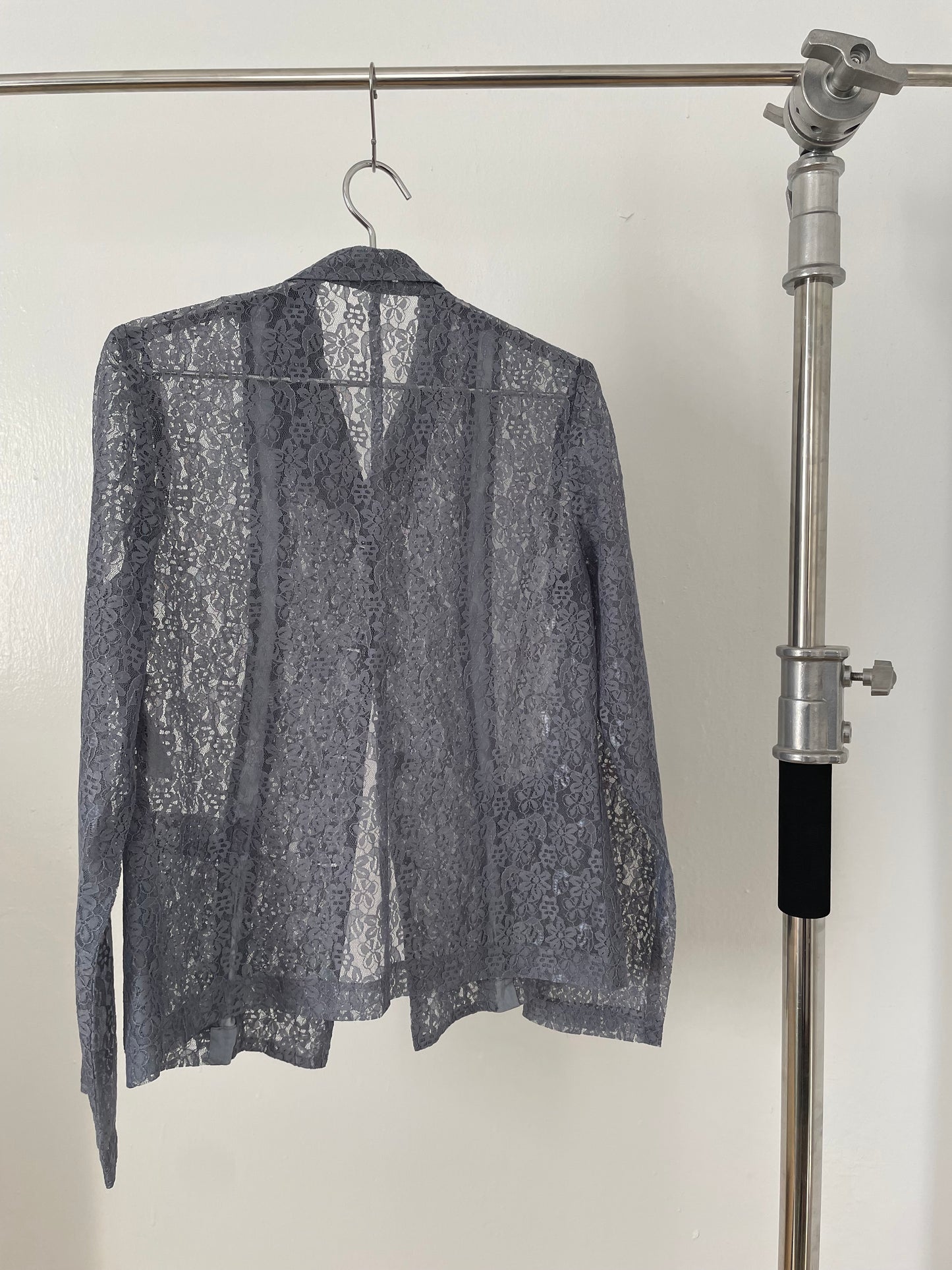 Comme des Garçons grey floral lace shirt jacket