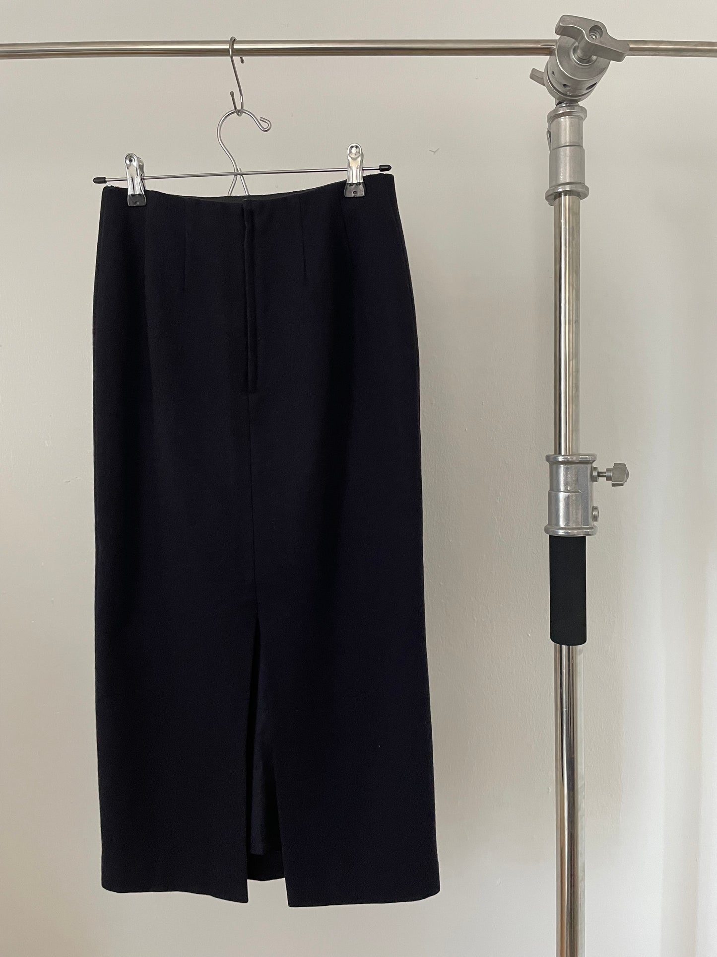 Comme des Garçons navy pencil skirt with slit