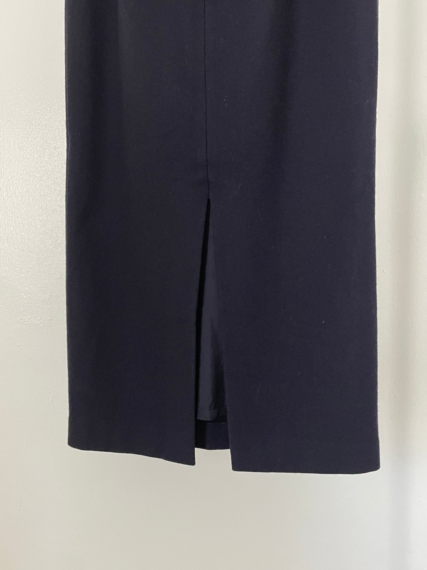 Comme des Garçons navy pencil skirt with slit