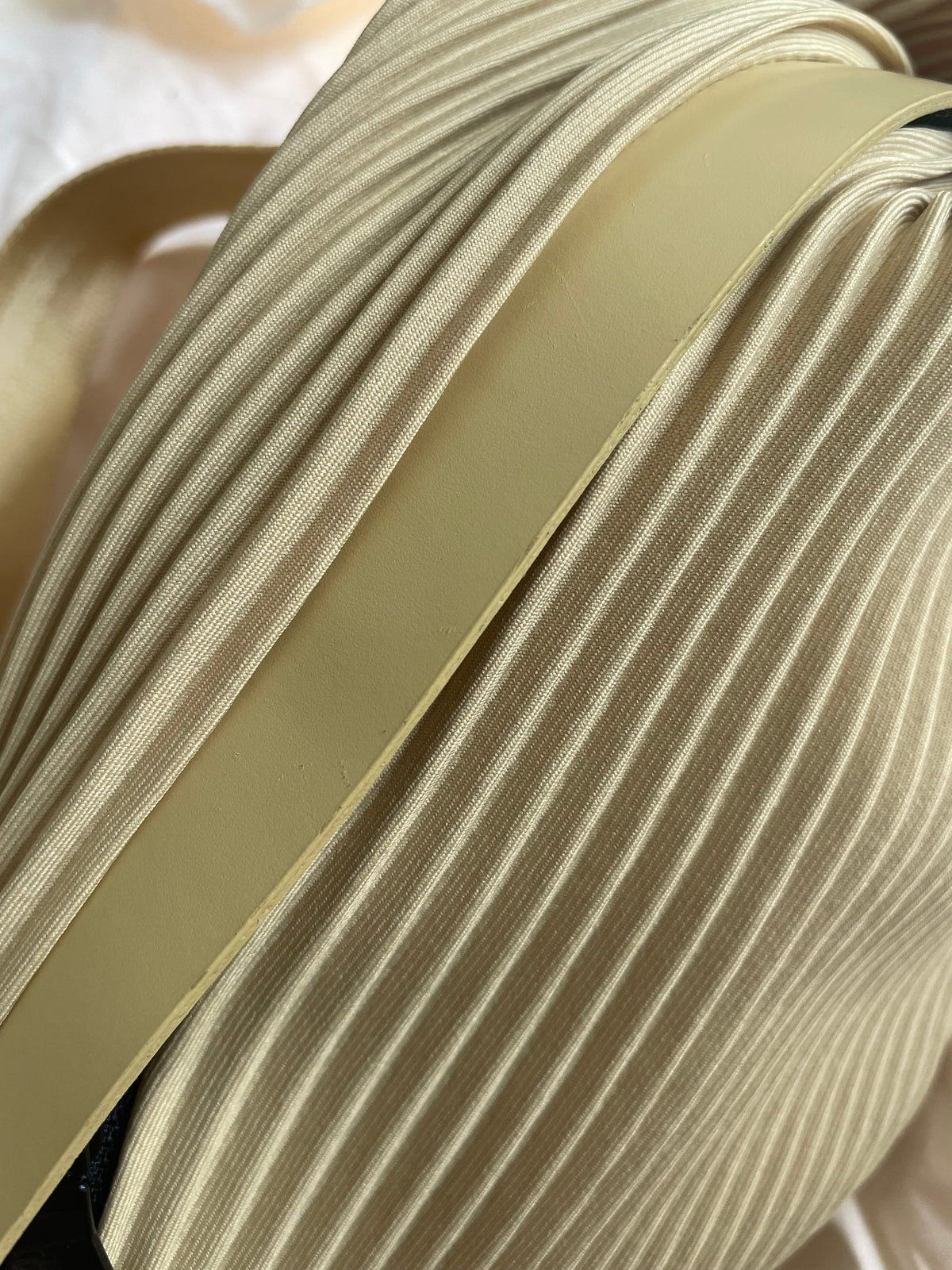 Pleats Please Issey Miyake yellow pleated crossbody bag
