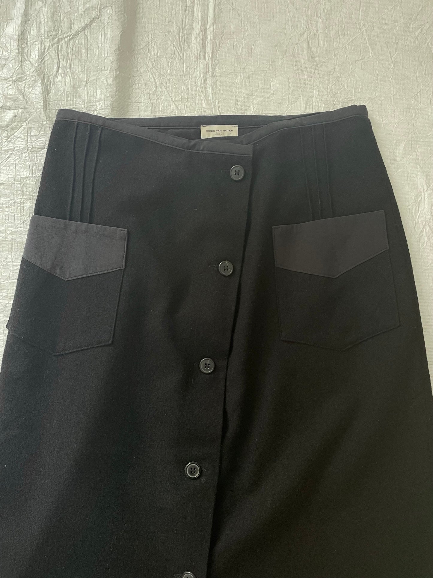 Dries Van Noten womens wool skirt with buttons