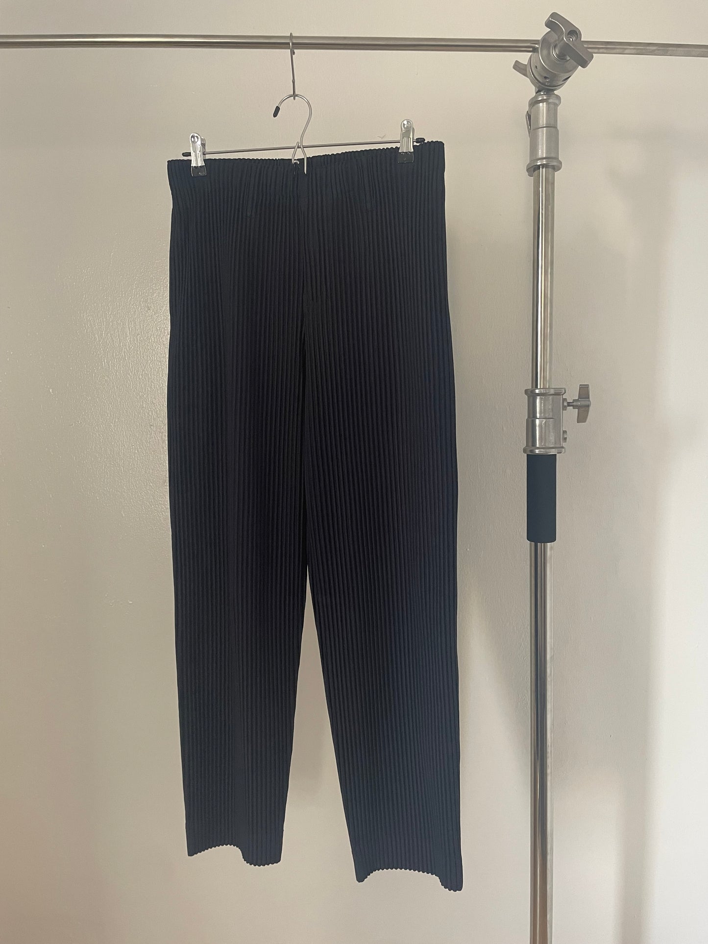Issey Miyake Homme Plissé navy pleated pants