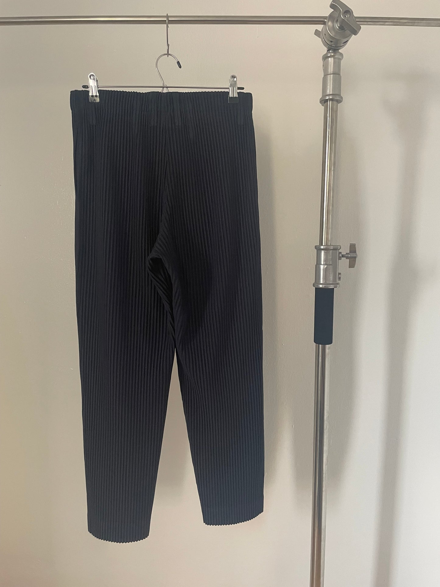Issey Miyake Homme Plissé navy pleated pants