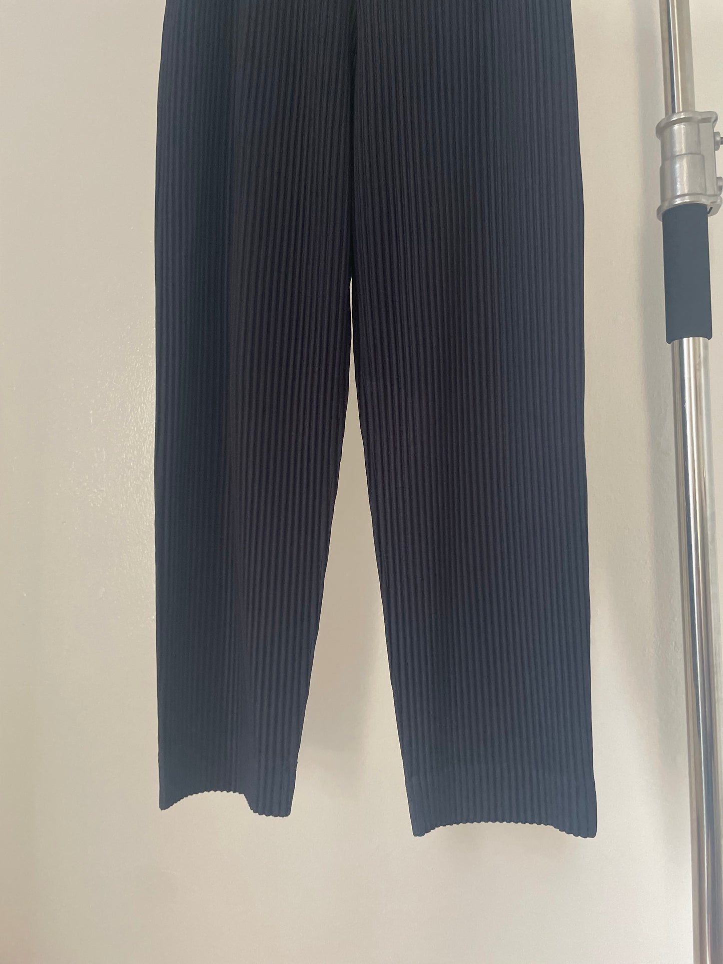 Issey Miyake Homme Plissé navy pleated pants