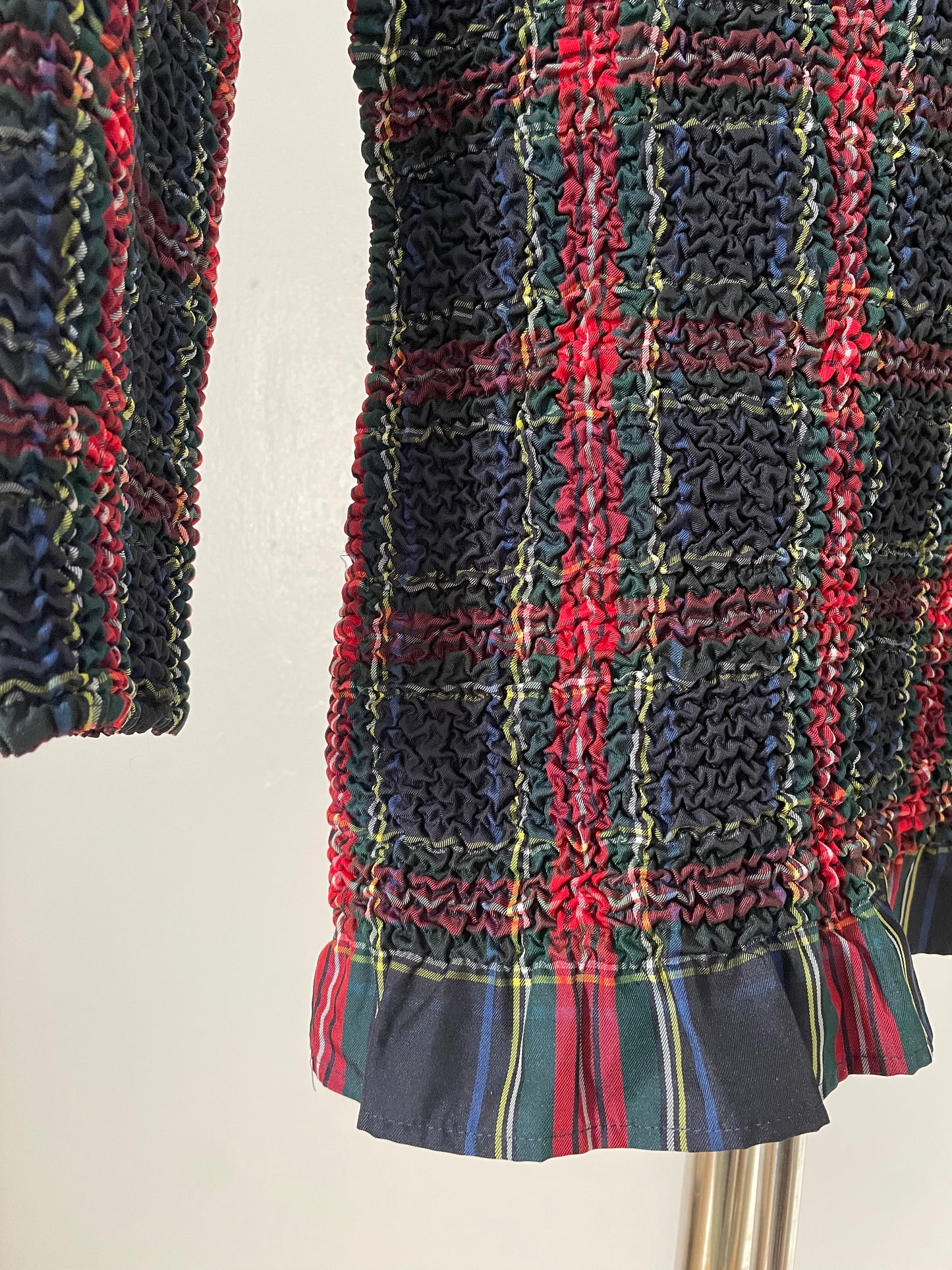 Peplum by Yoshiki Hishinuma plaid smocked top