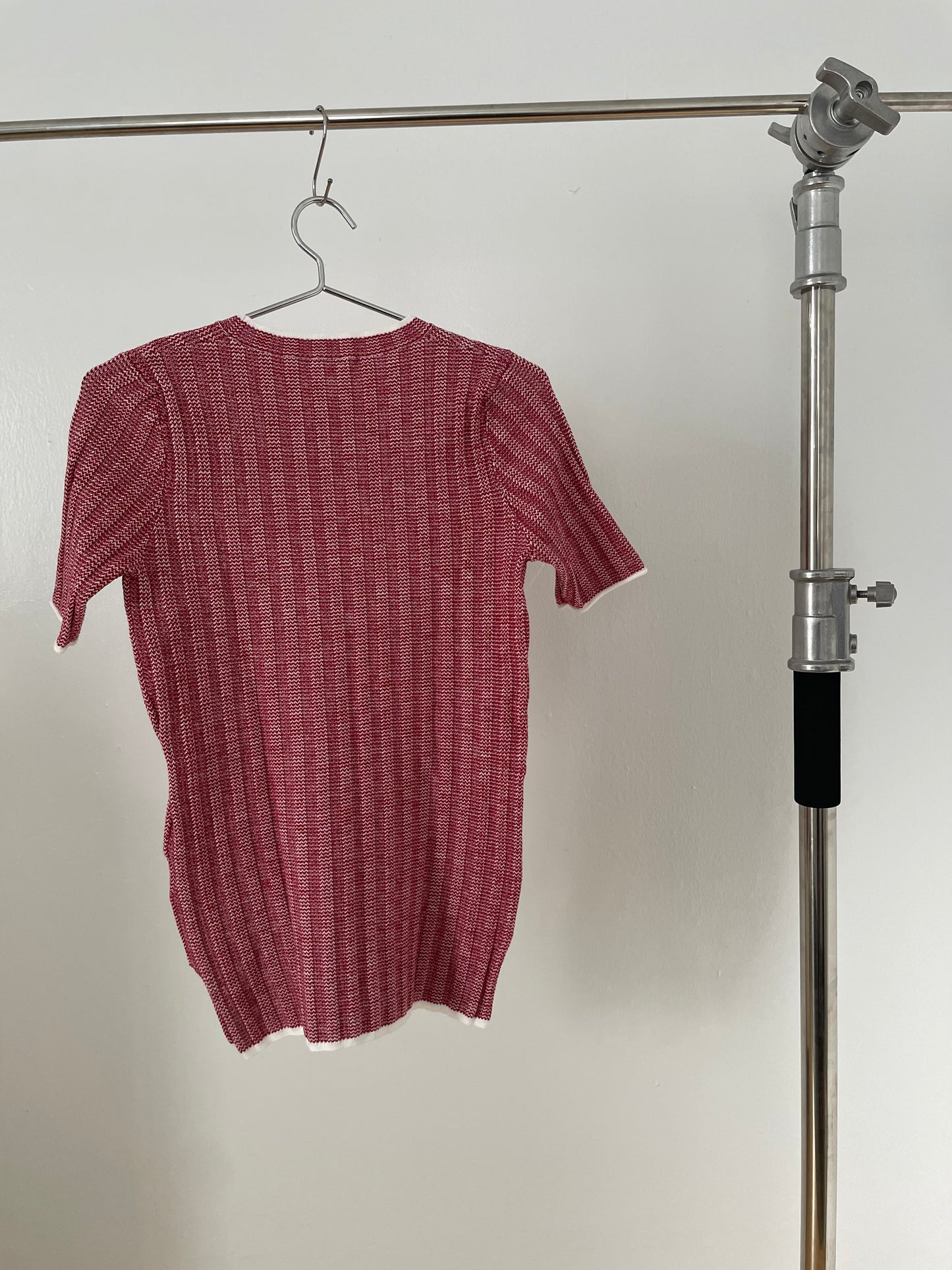 Y’s Pink Label red and white short sleeve knit