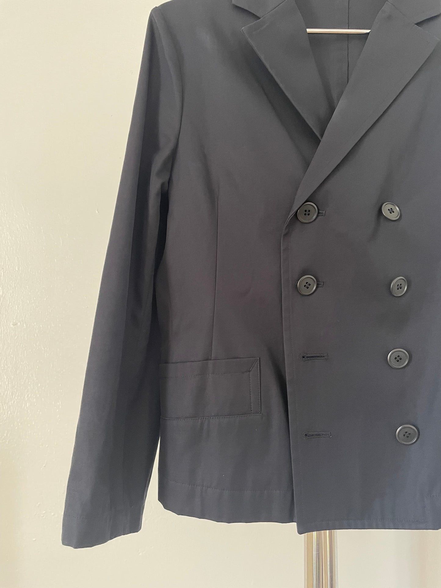Y's Yohji Yamamoto black cotton double breasted blazer
