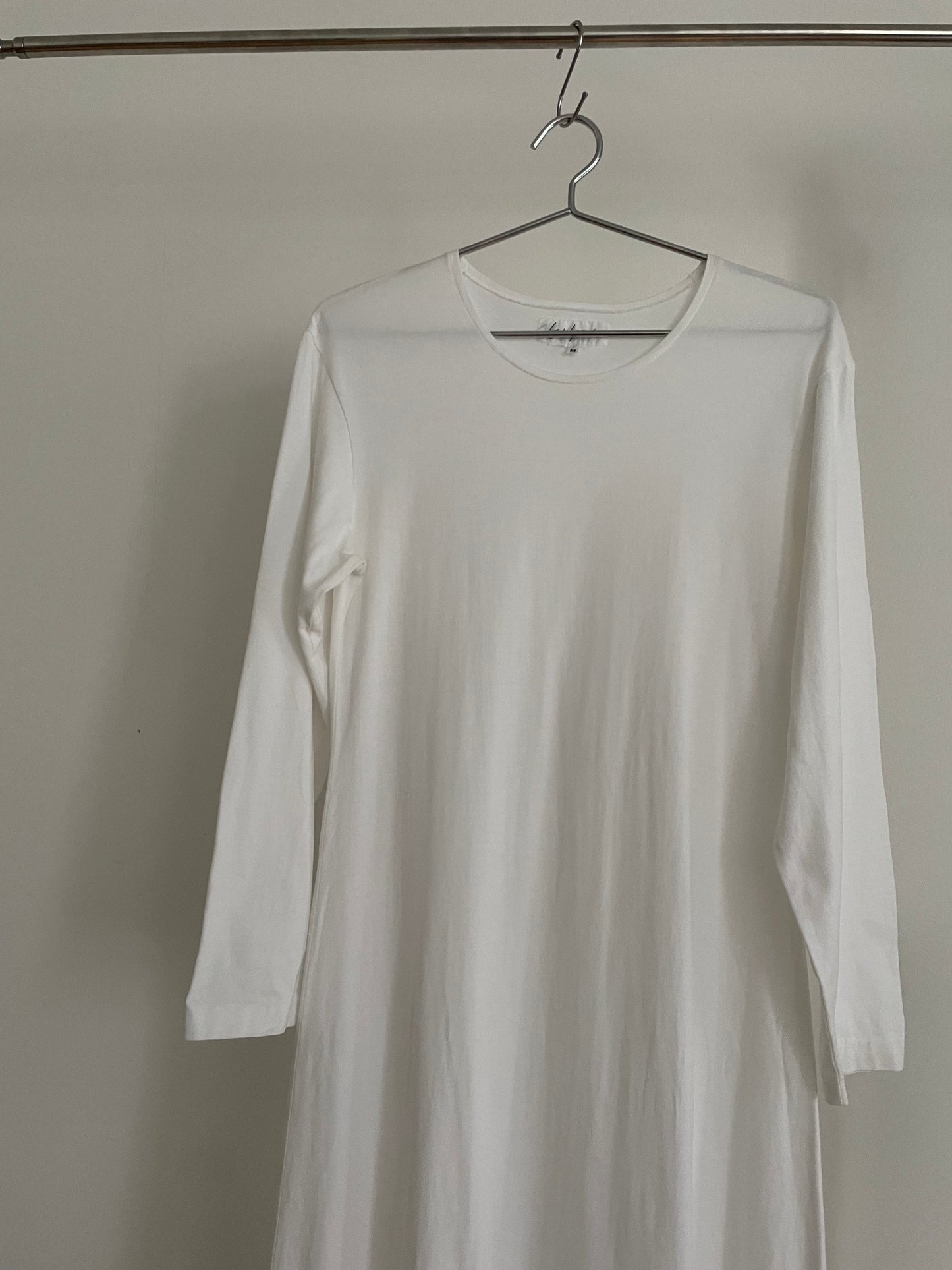 Yohji Yamamoto white long sleeve t-shirt dress