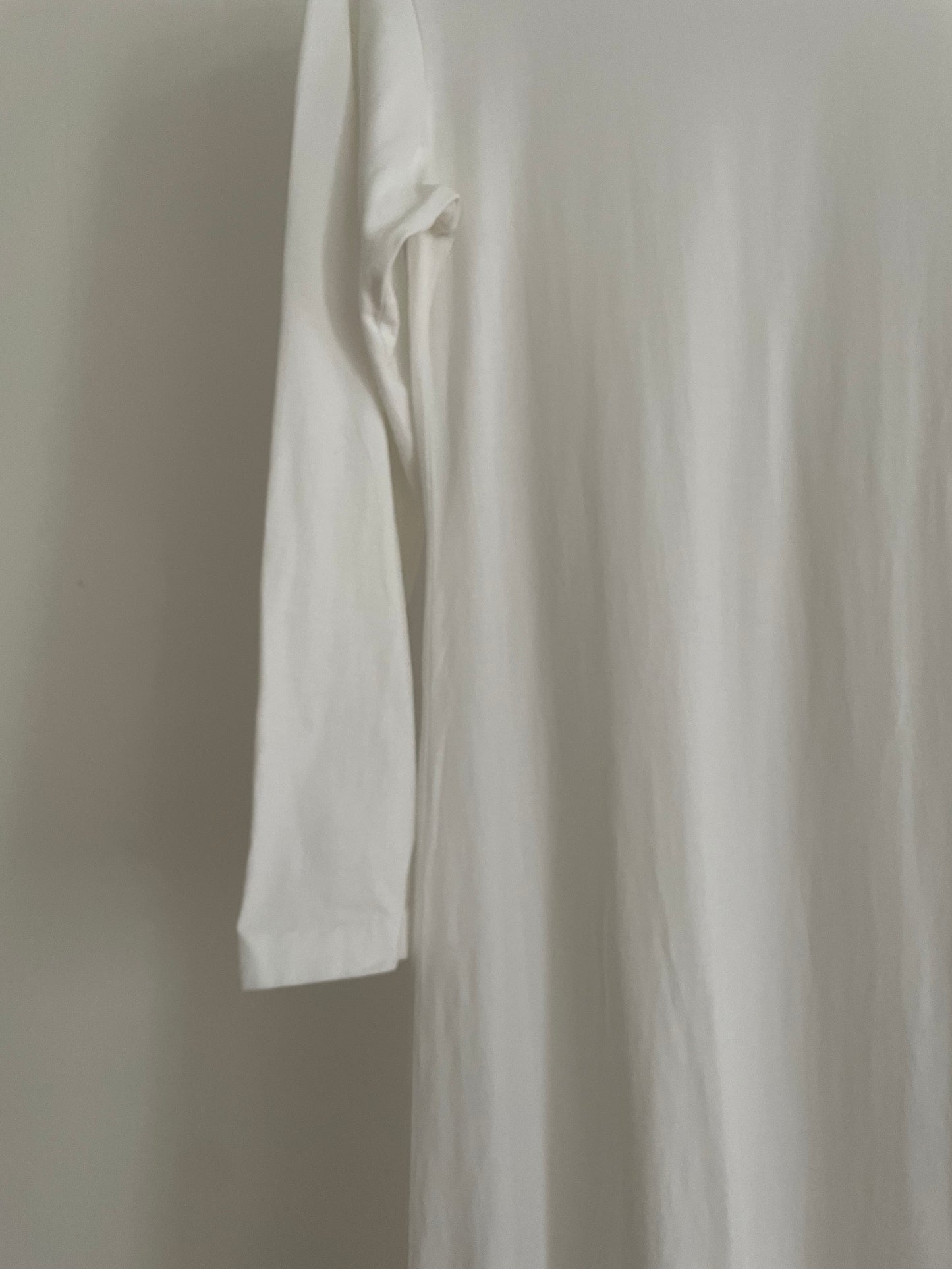 Yohji Yamamoto white long sleeve t-shirt dress