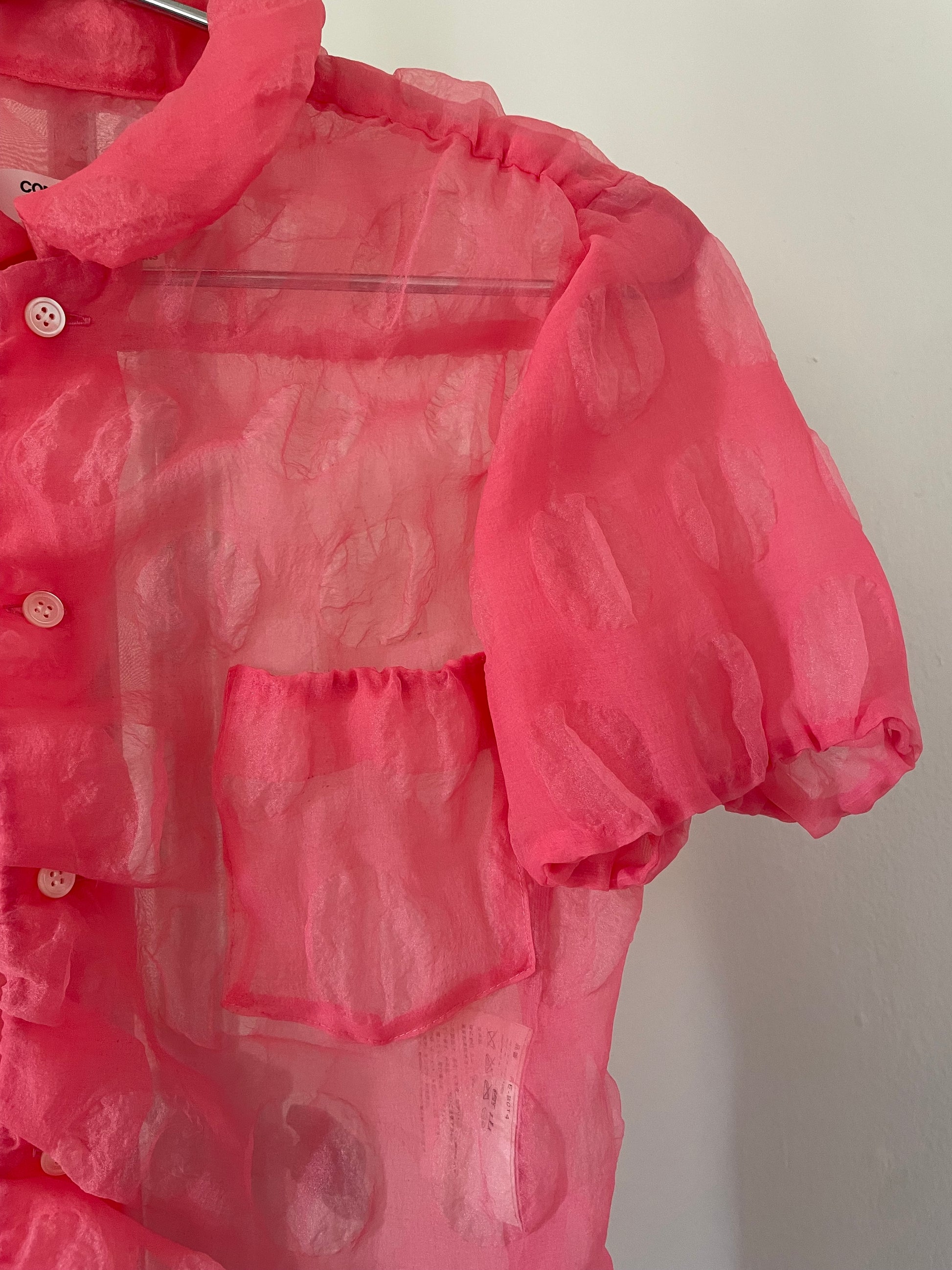 Comme des Garçons Comme des Garçons sheer pink polka dot blouse