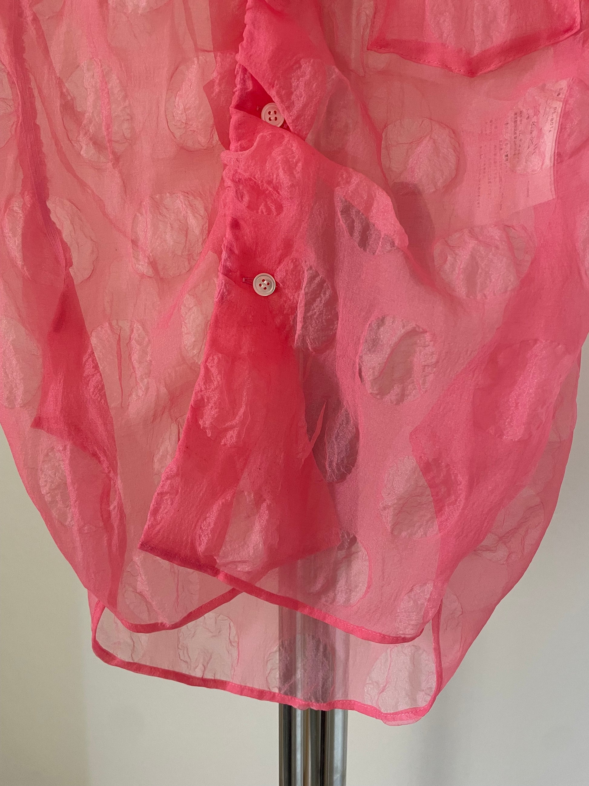 Comme des Garçons Comme des Garçons sheer pink polka dot blouse