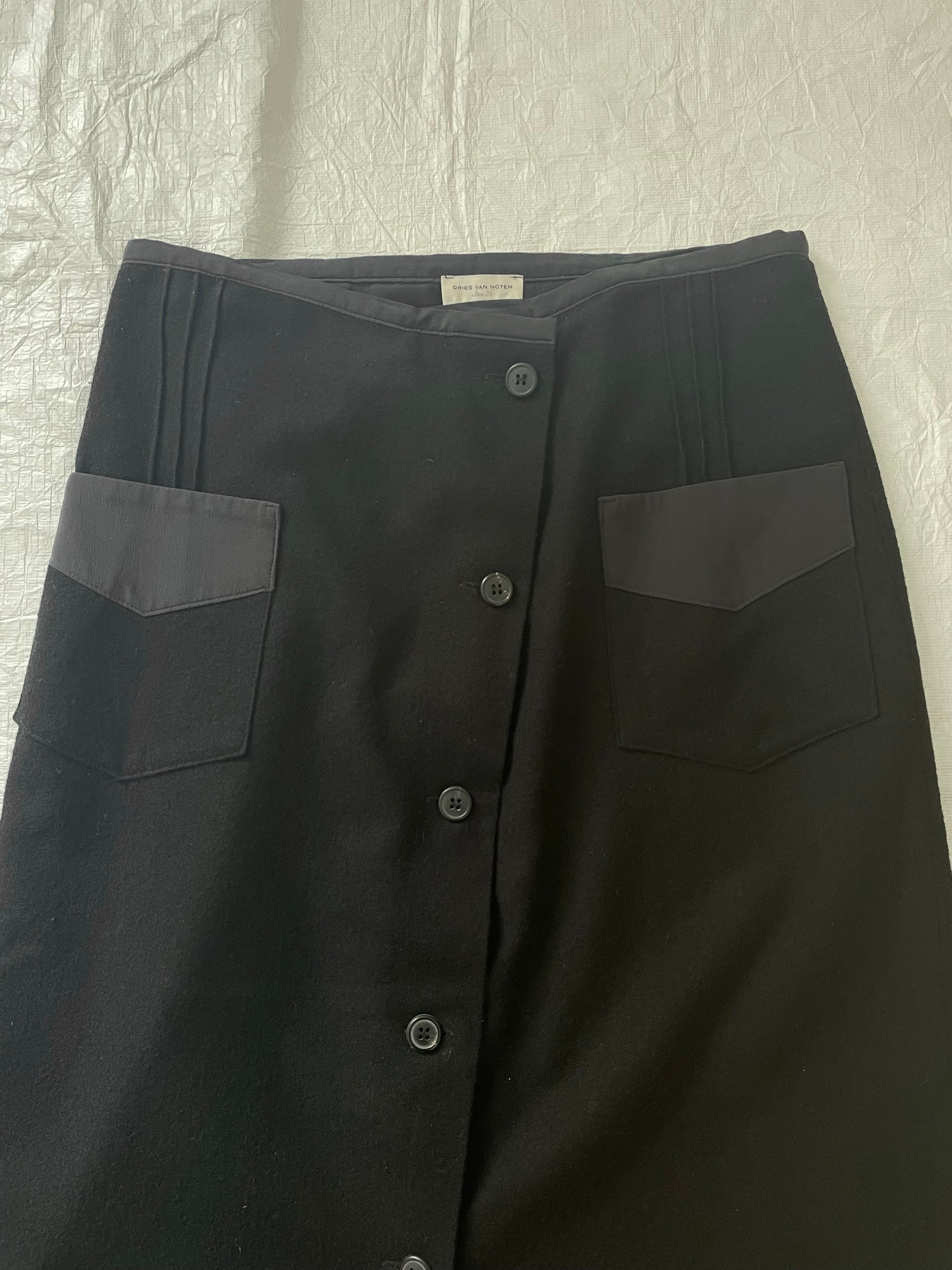 Dries Van Noten womens wool skirt with buttons