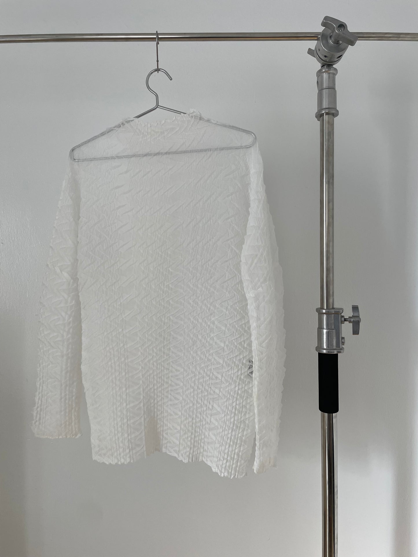 Issey Miyake Fete white sheer turtleneck