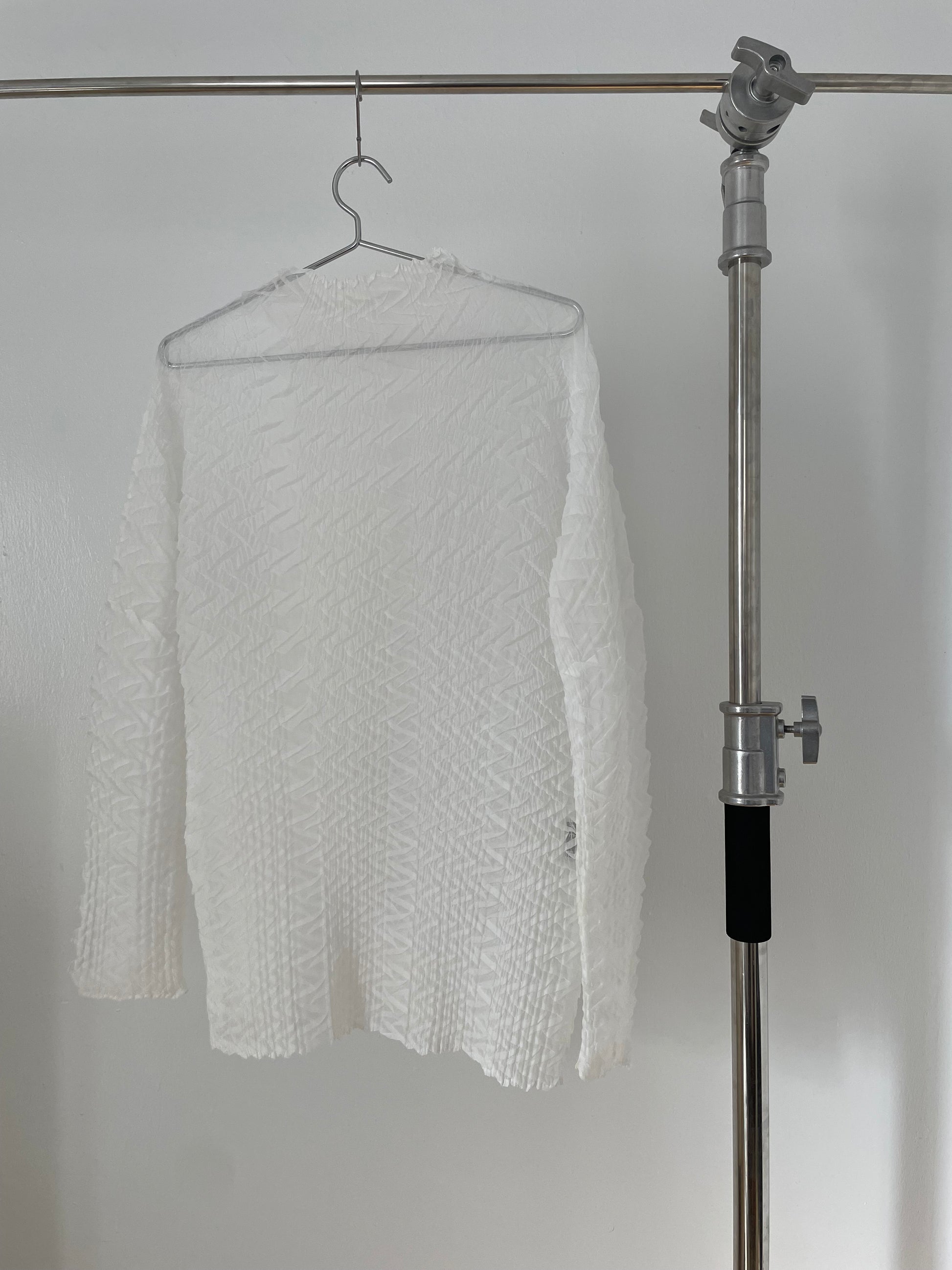 Issey Miyake Fete white sheer turtleneck