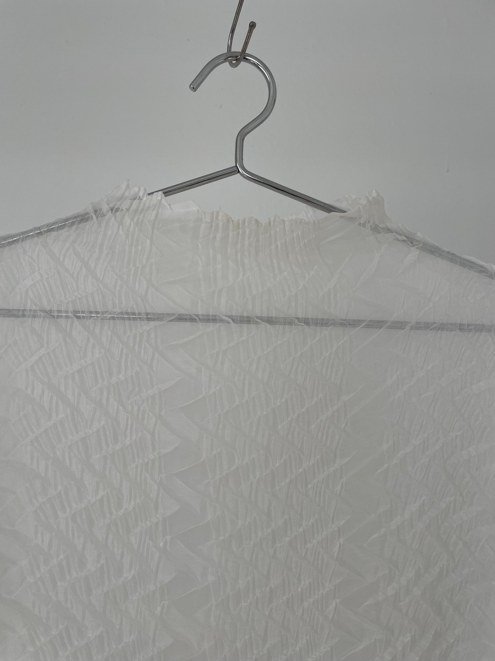 Issey Miyake Fete white sheer turtleneck