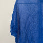 Issey Miyake Permanente blue crinkle mock neck top