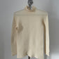Issey Miyake Pleats T cream waffle pleated long sleeve turtleneck