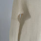 Issey Miyake Pleats T cream waffle pleated long sleeve turtleneck