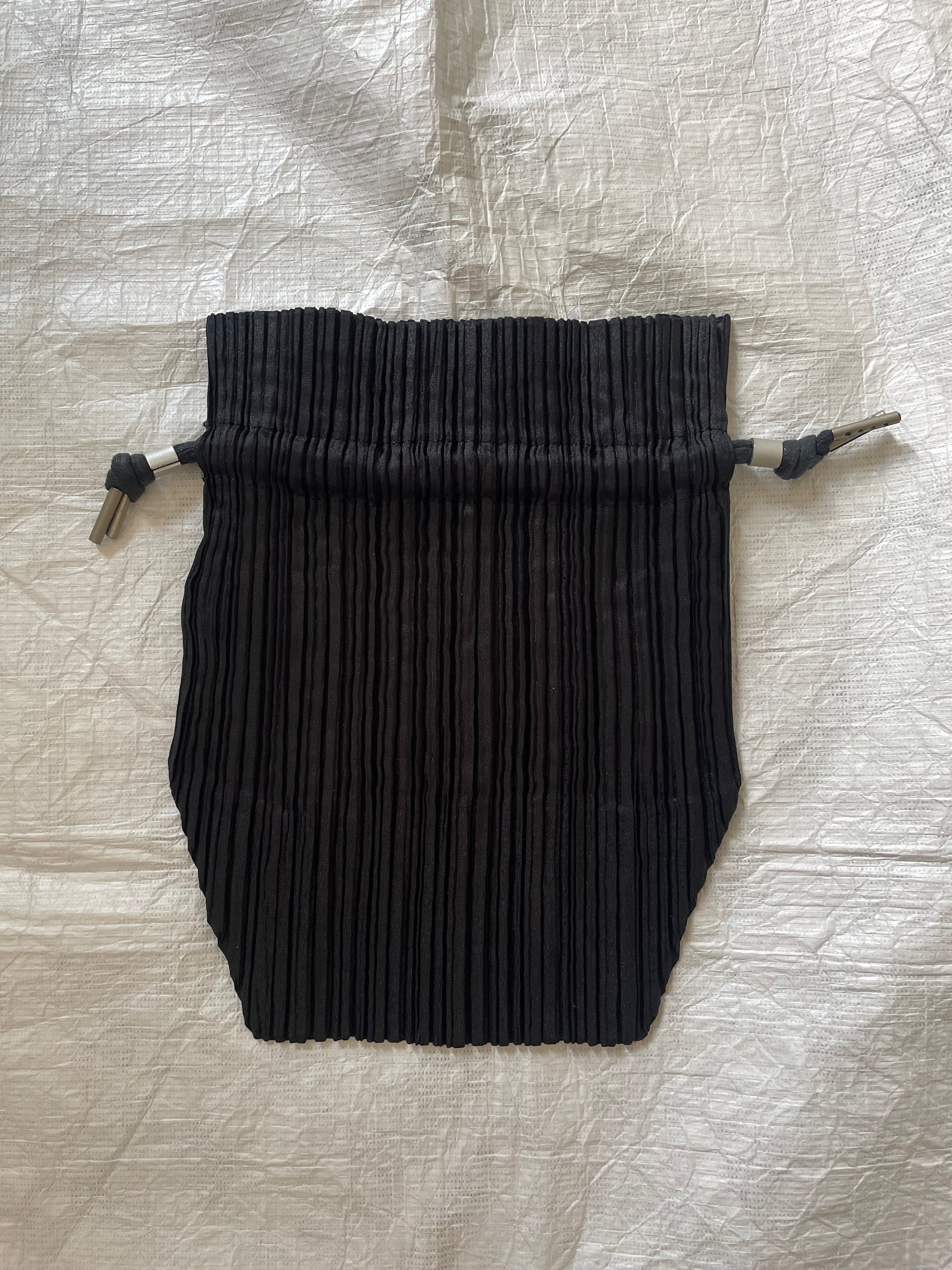Issey Miyake black pleated mini pochette