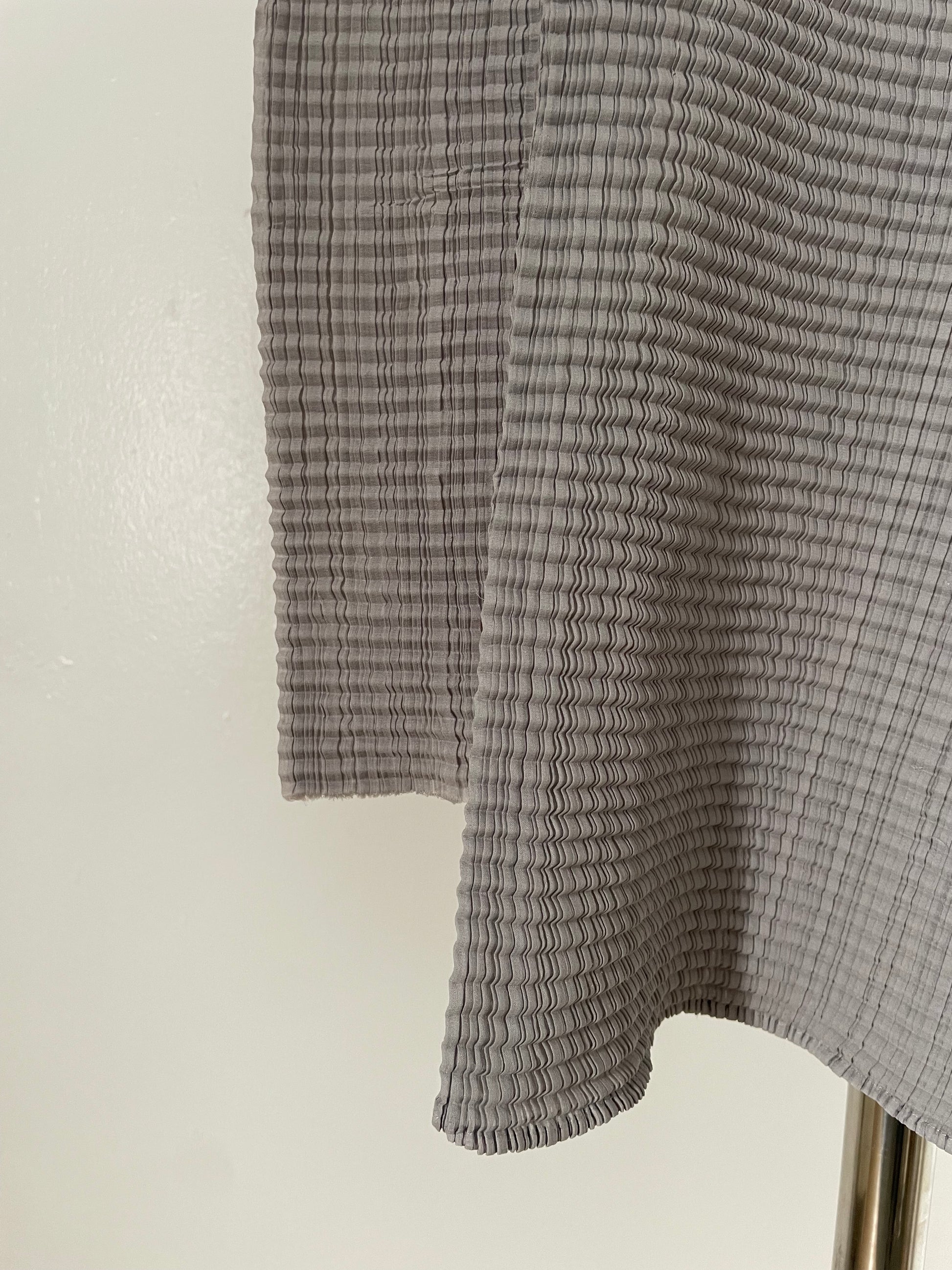 Issey Miyake gray long sleeve pleated top