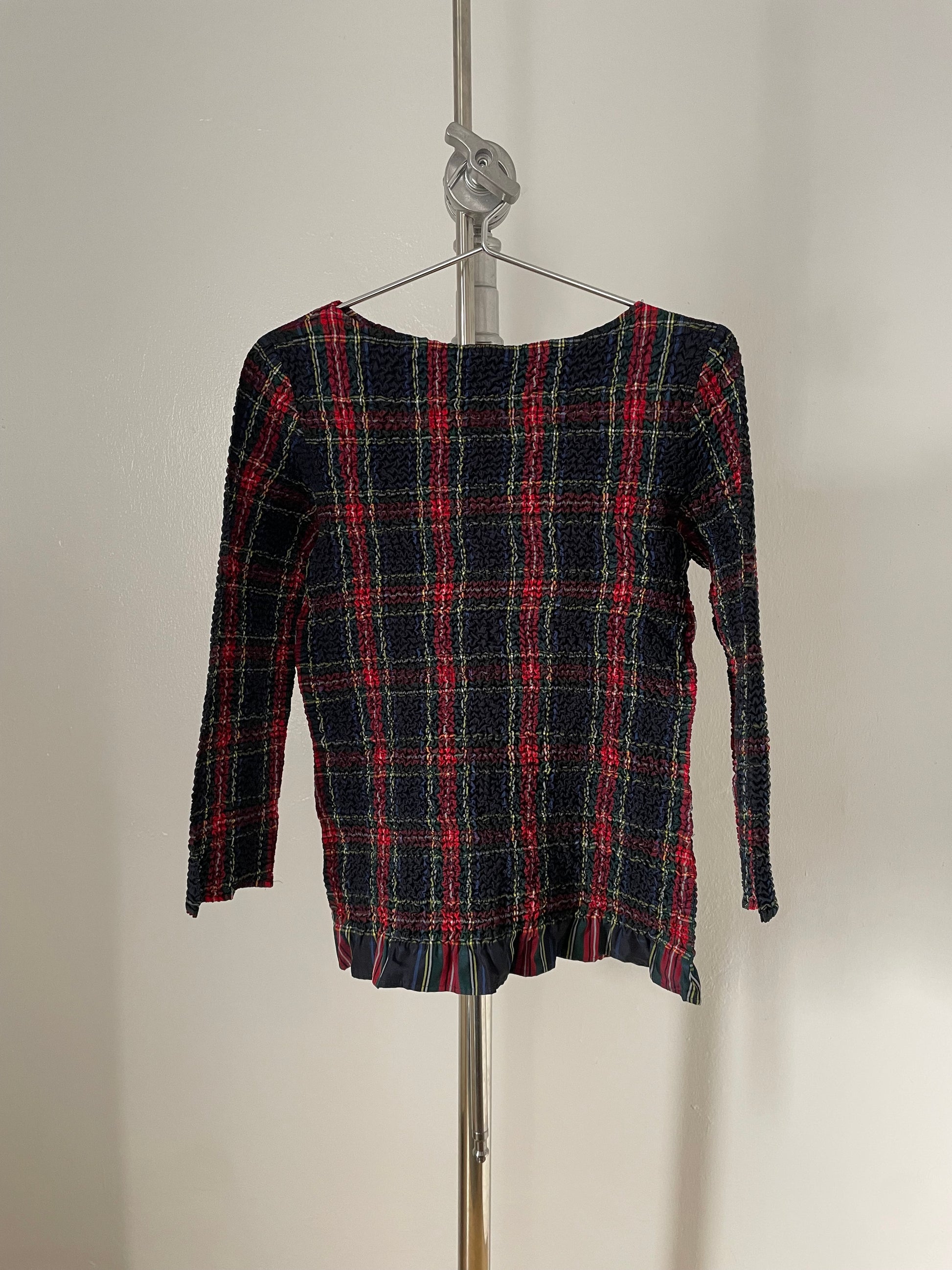 Peplum by Yoshiki Hishinuma plaid smocked top