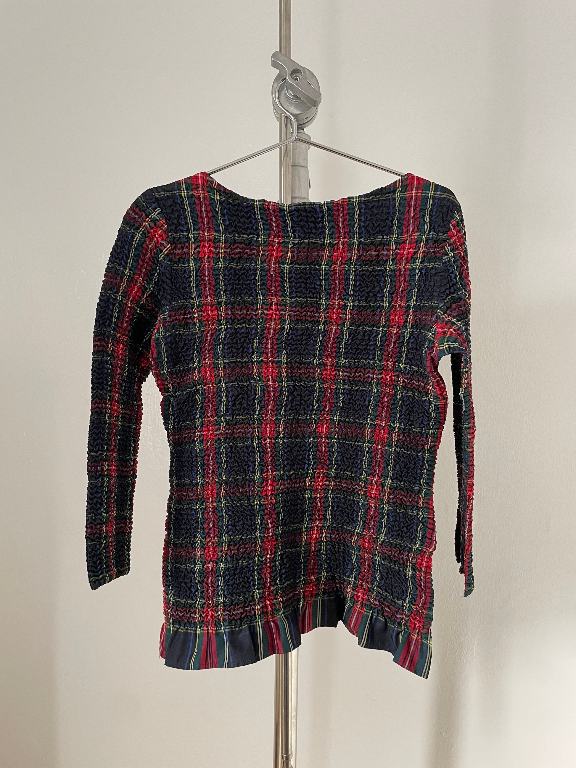 Peplum by Yoshiki Hishinuma plaid smocked top