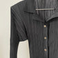 Pleats Please Issey Miyake black button up blouse