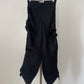 Pleats Please Issey Miyake black pants with drawstring detail