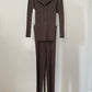 Pleats Please Issey Miyake brown suit