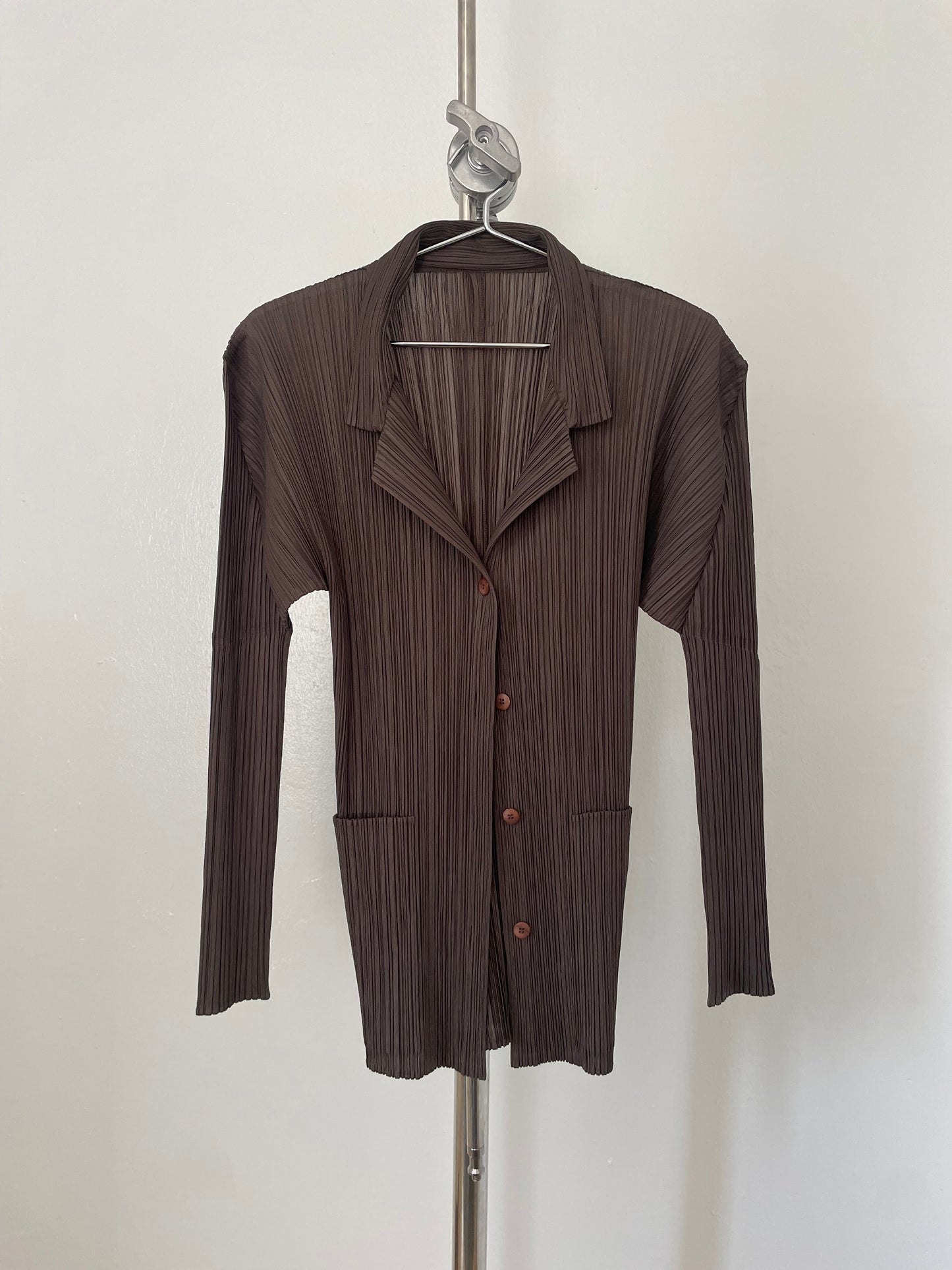Pleats Please Issey Miyake brown suit