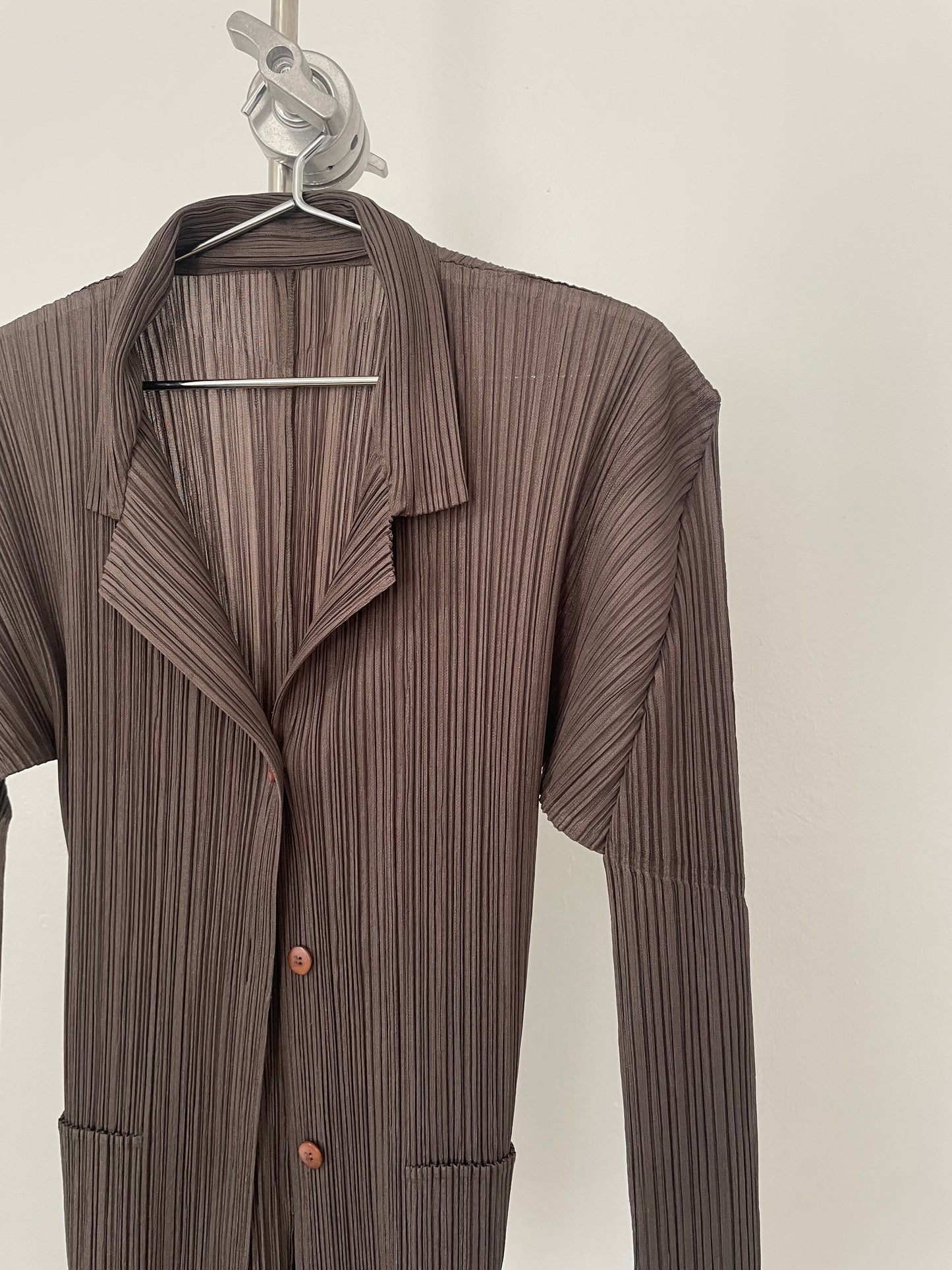 Pleats Please Issey Miyake brown suit