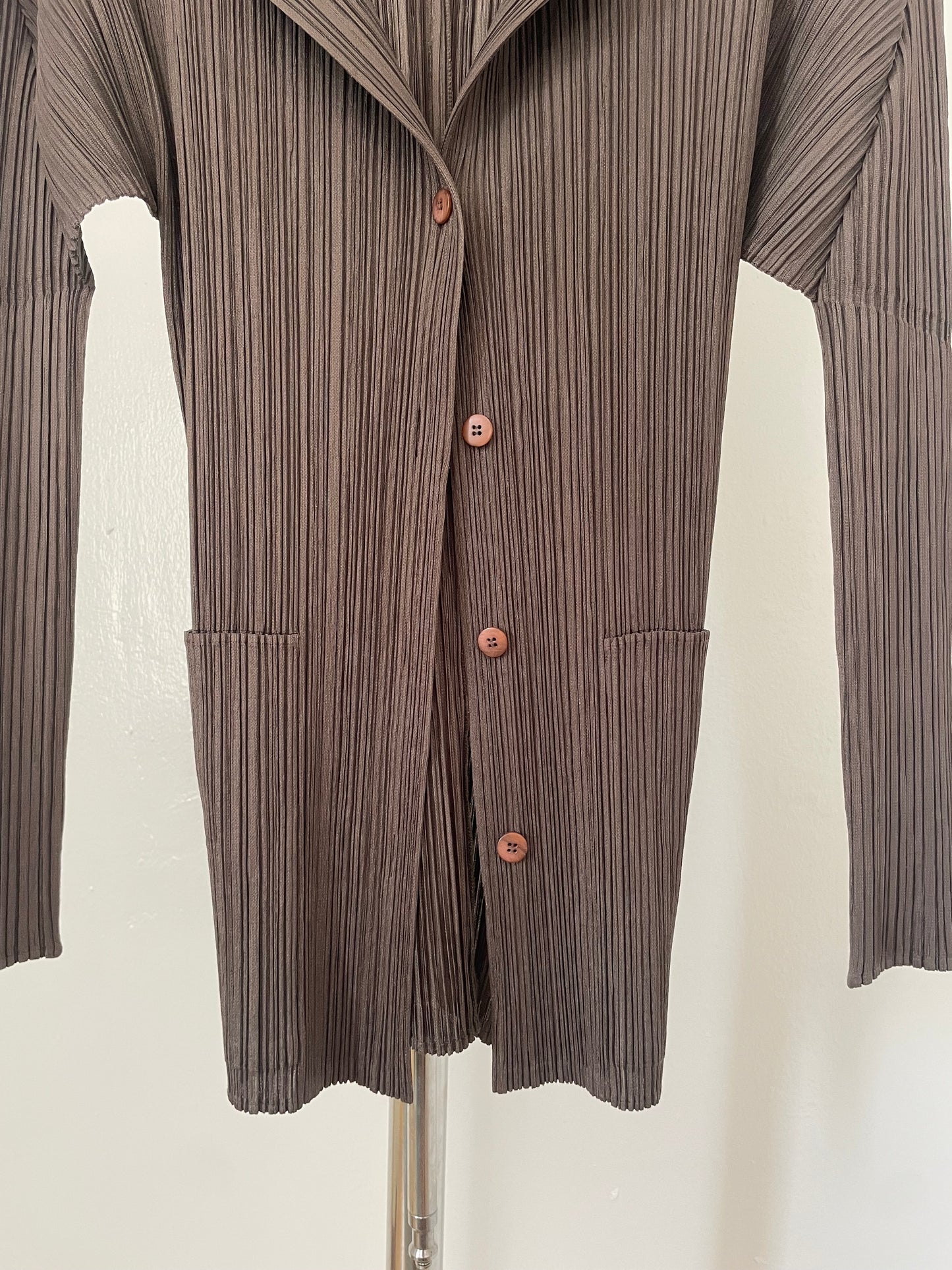 Pleats Please Issey Miyake brown suit