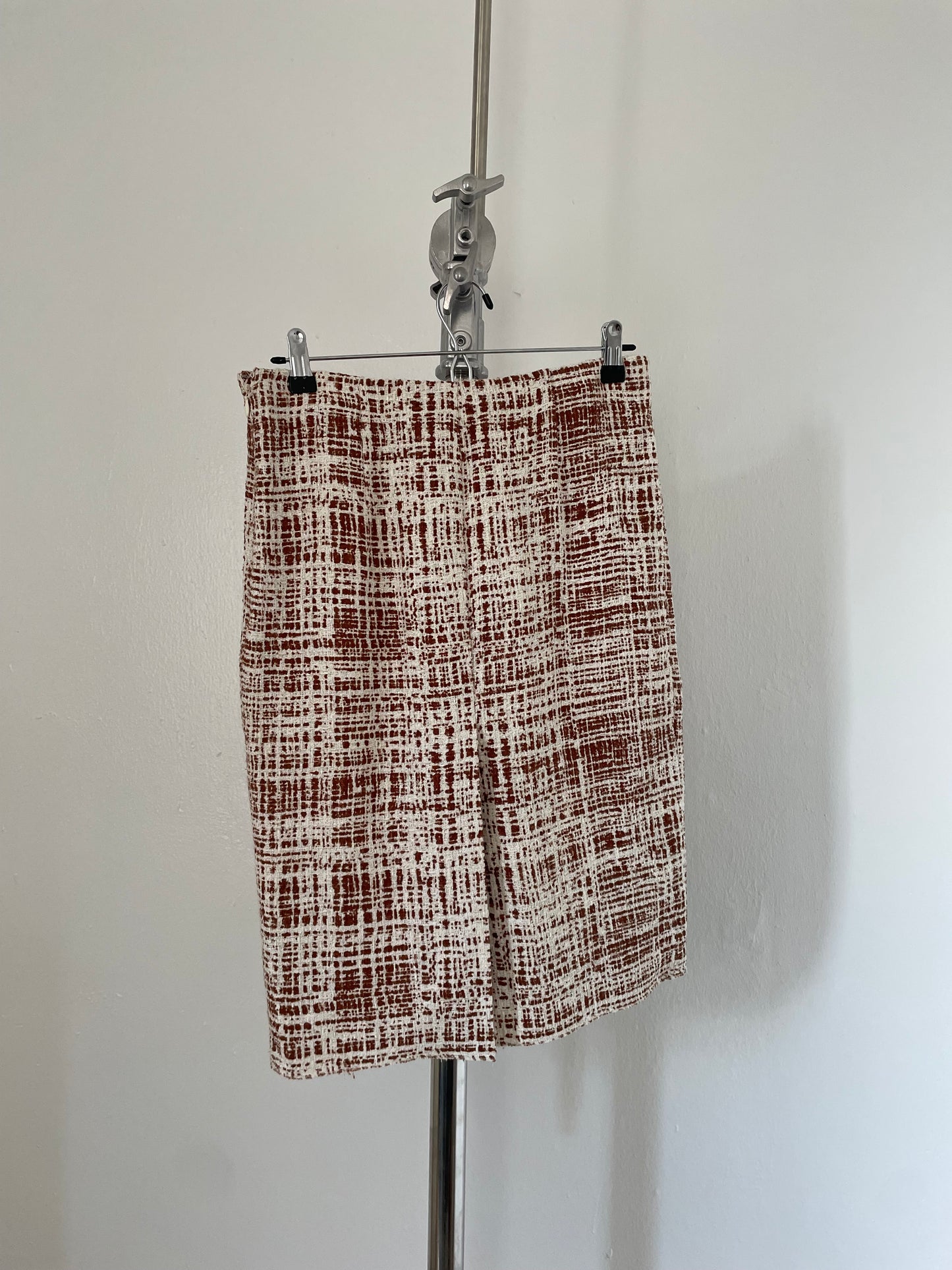 Prada brown trompe l’œil tweed skirt