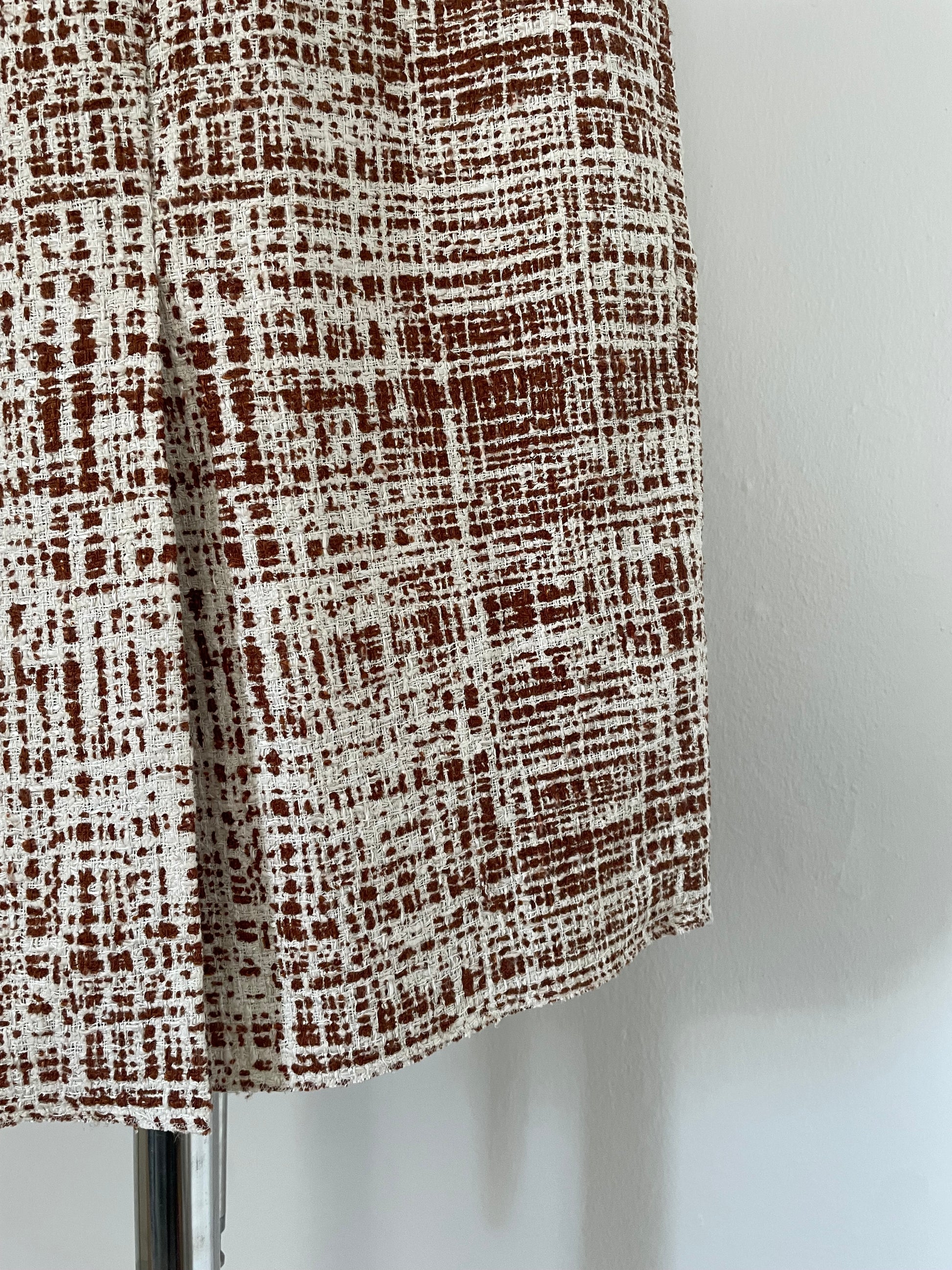 Prada brown trompe l’œil tweed skirt