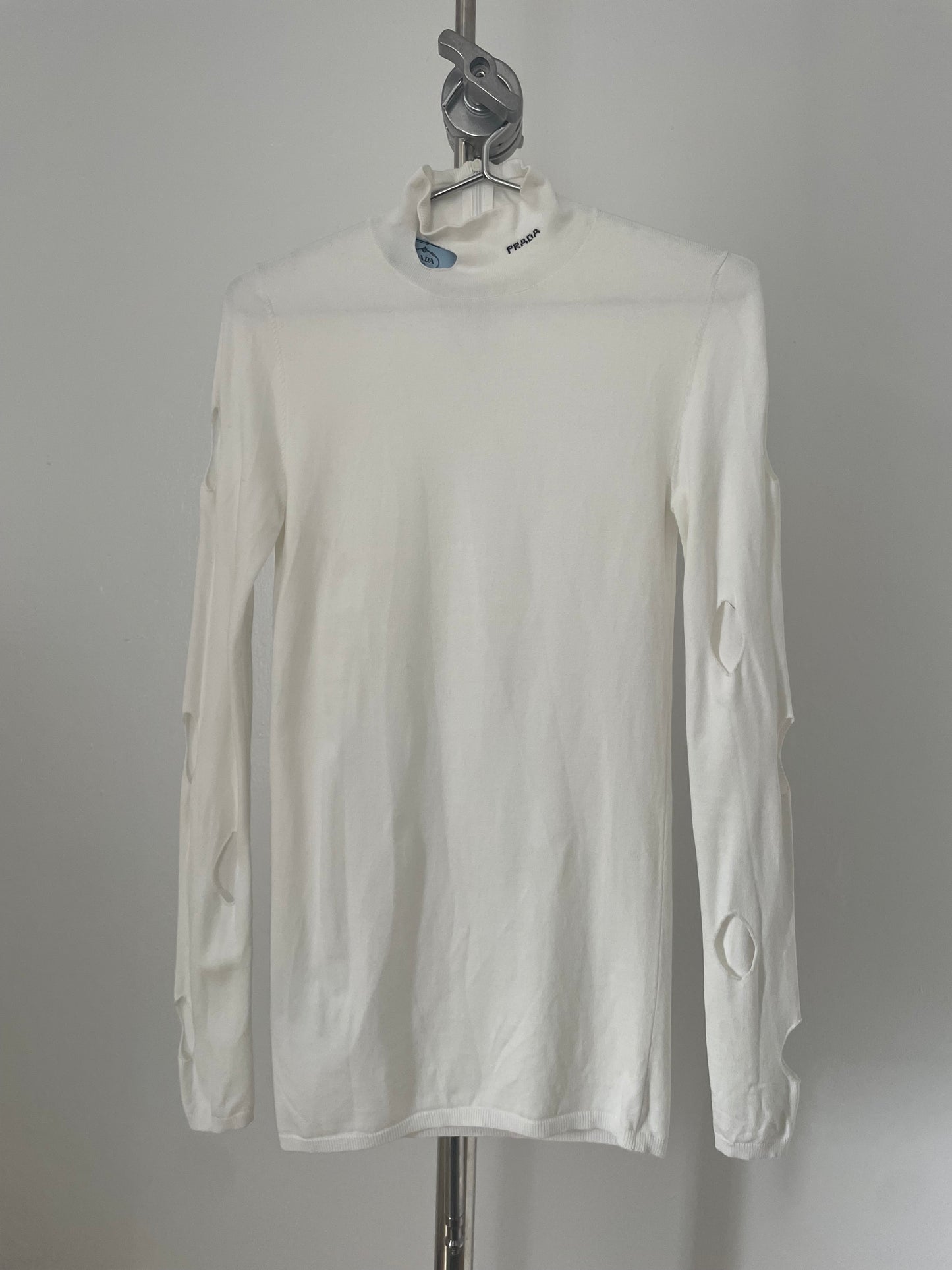 Prada spring/summer 2021 white cutout turtleneck