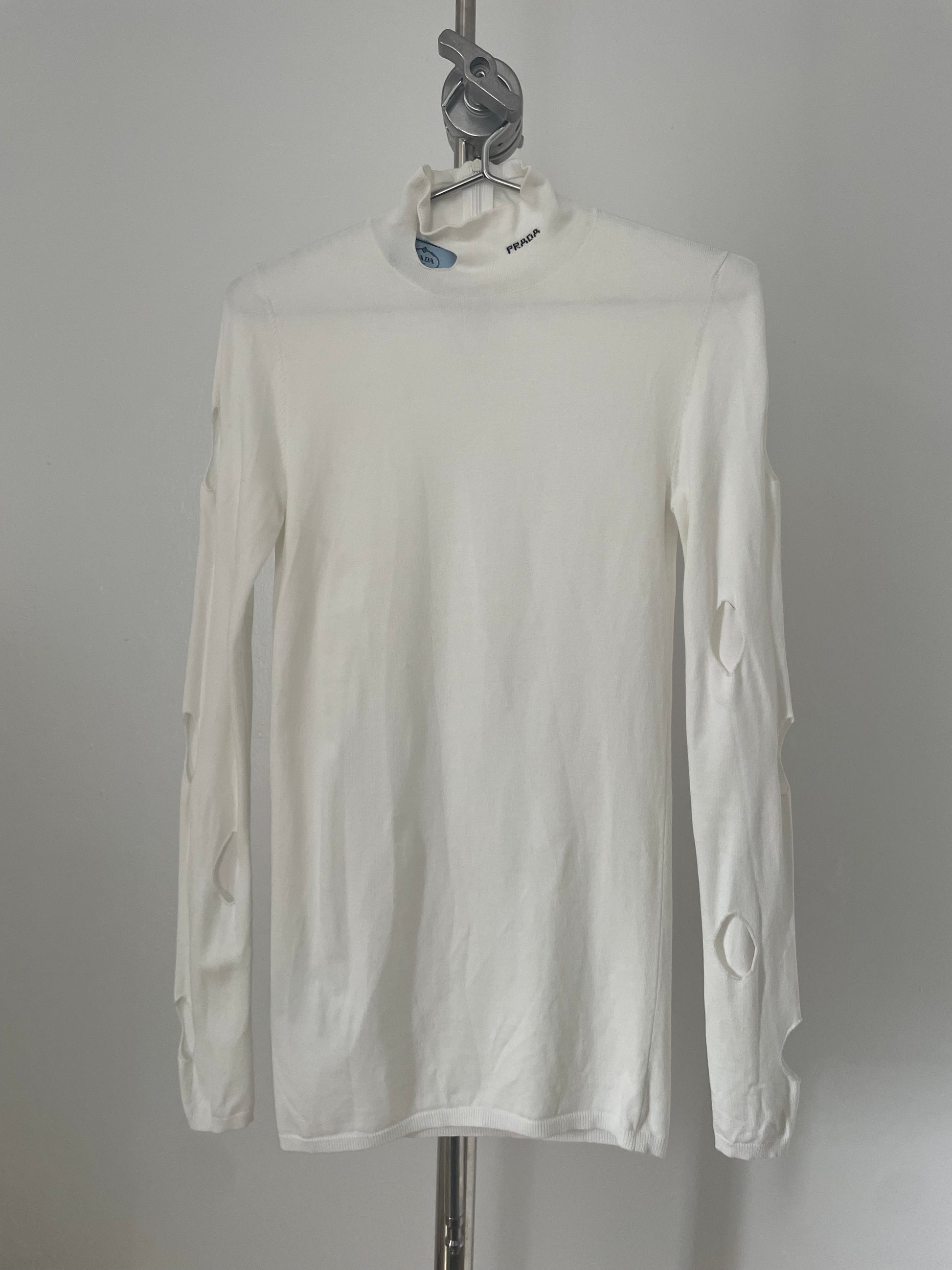 Prada spring/summer 2021 white cutout turtleneck