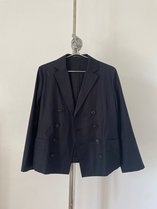 Y's Yohji Yamamoto black cotton double breasted blazer