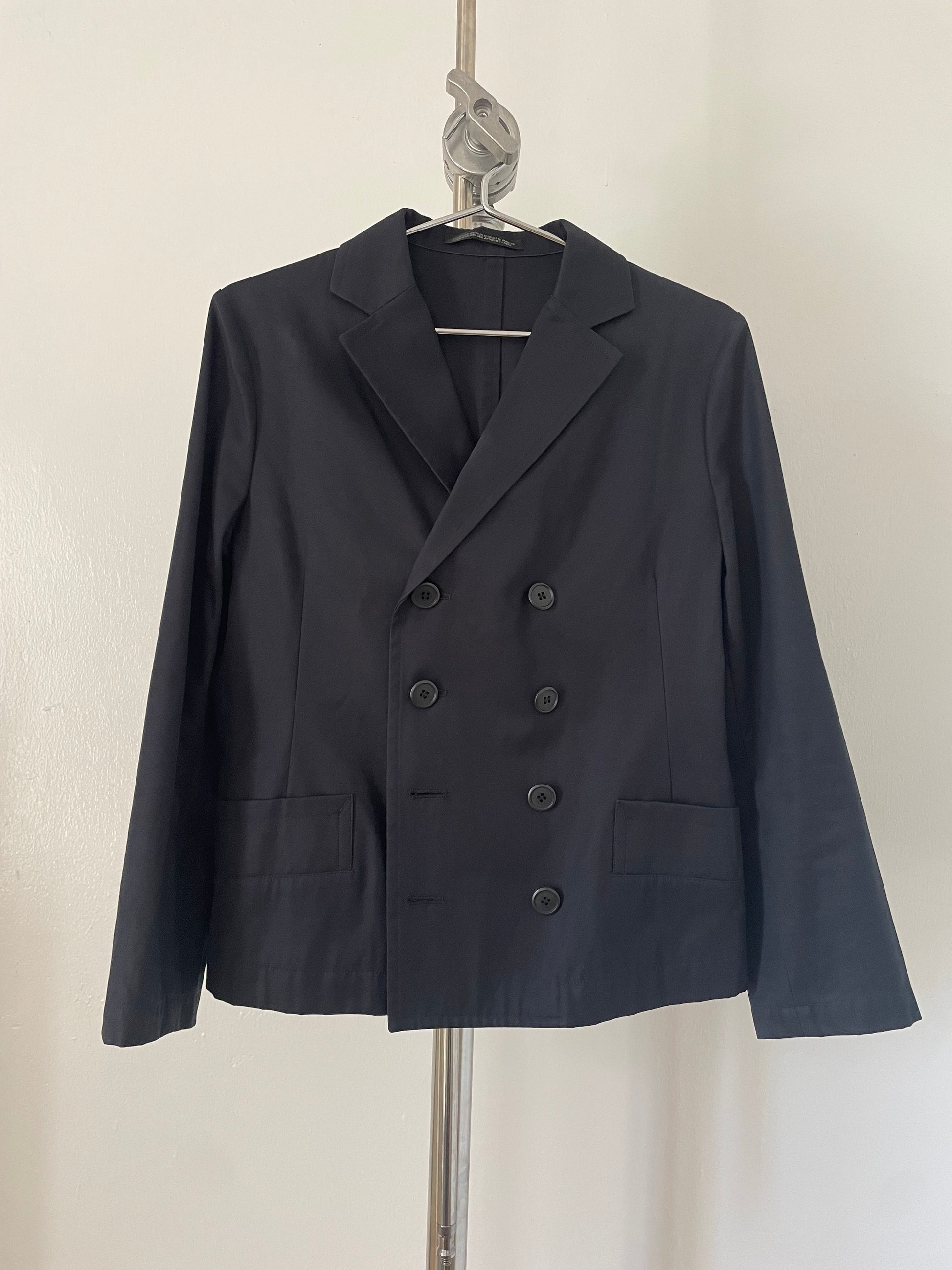 Y's Yohji Yamamoto black cotton double breasted blazer
