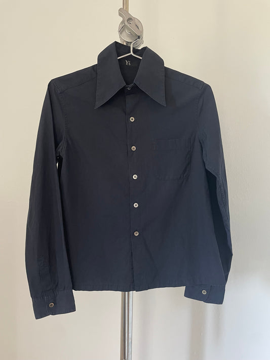 Y's Yohji Yamamoto black cotton long sleeve shirt