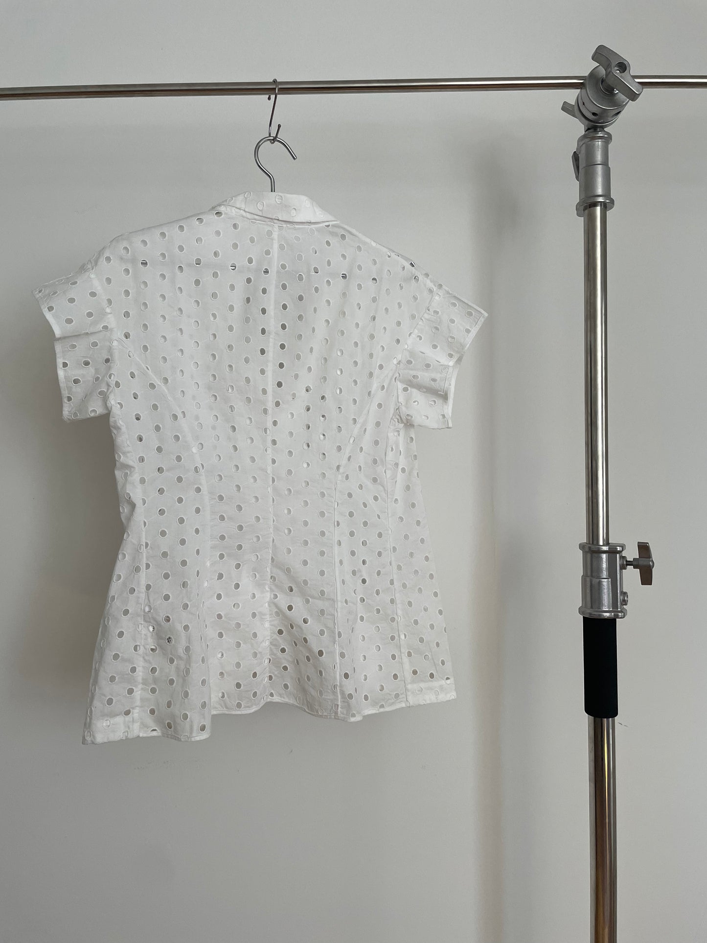 Vintage Yohji Yamamoto + Noir white eyelet cotton blouse