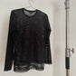 Comme des Garçons black long sleeve double layered mesh top
