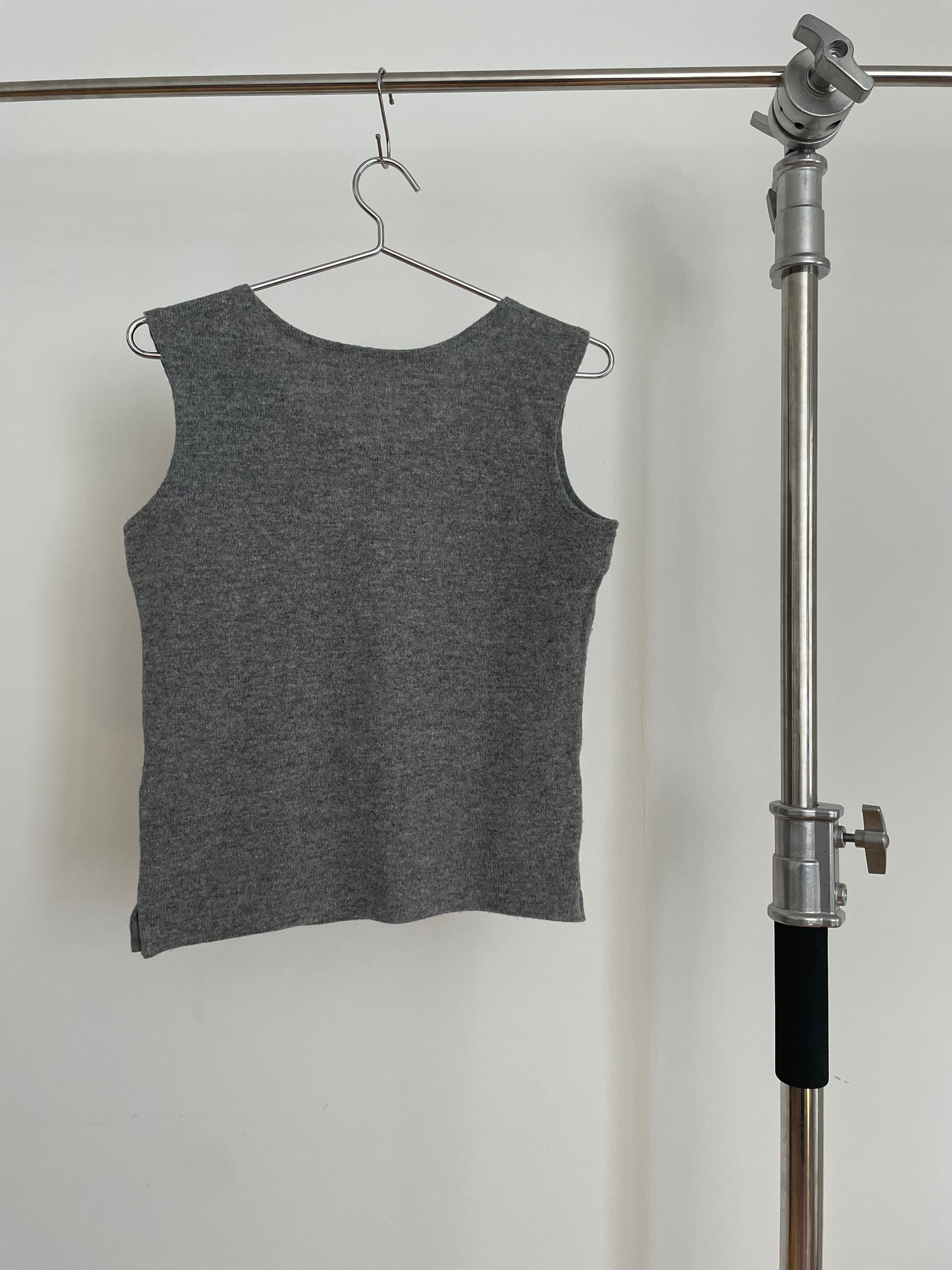 Yohji Yamamoto gray sleeveless sweater