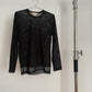 Comme des Garçons black long sleeve double layered mesh top