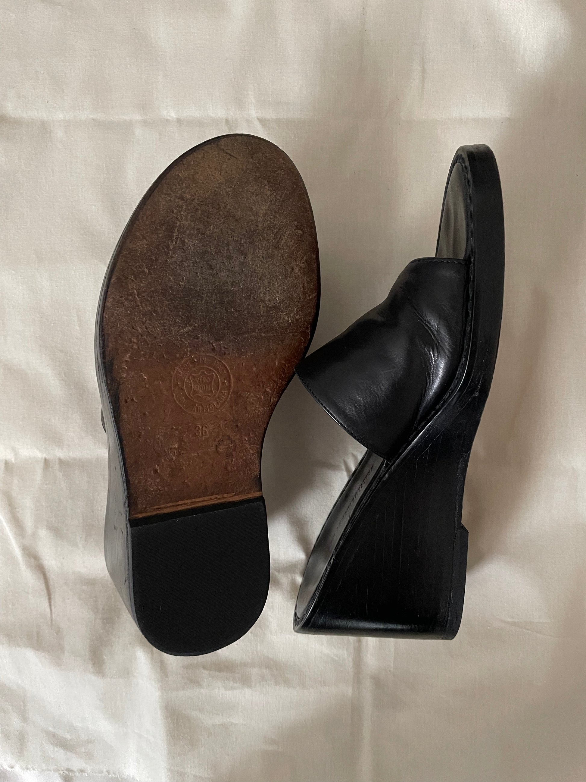 Ann Demeulemeester black wedge sandals sonomama sonomama Ann Demeulemeester black wedge sandals sonomama sonomama