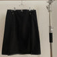 Front view of vintage womens Prada Sport black skirt with zippers