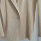 Issey Miyake Fete pleated cream blazer shirt