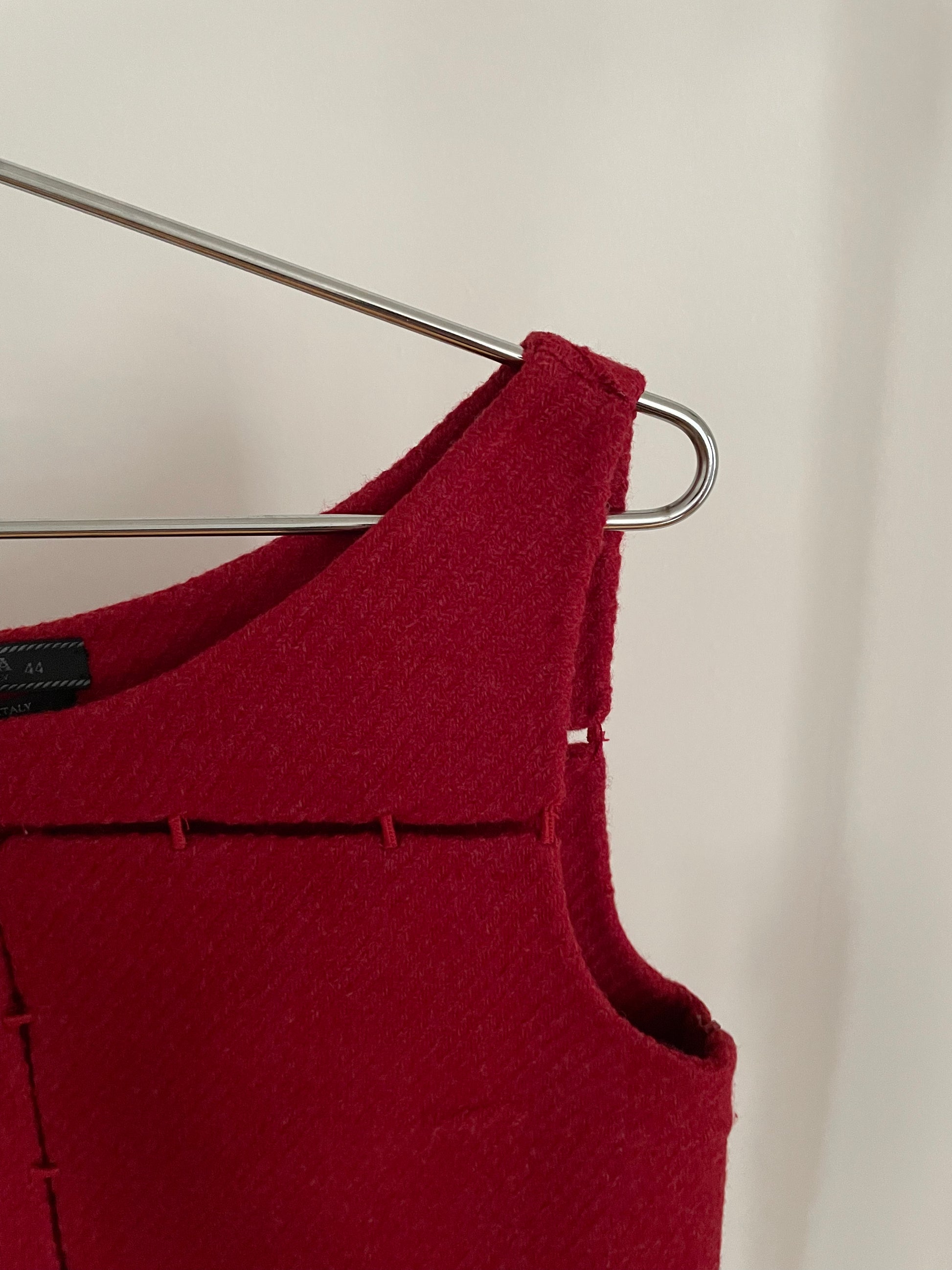 Vintage womens Prada fall/winter 1998 red top and skirt set