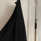Vintage womens Noir Kei Ninomiya voluminous multi-paneled black asymmetrical pleated skirt 