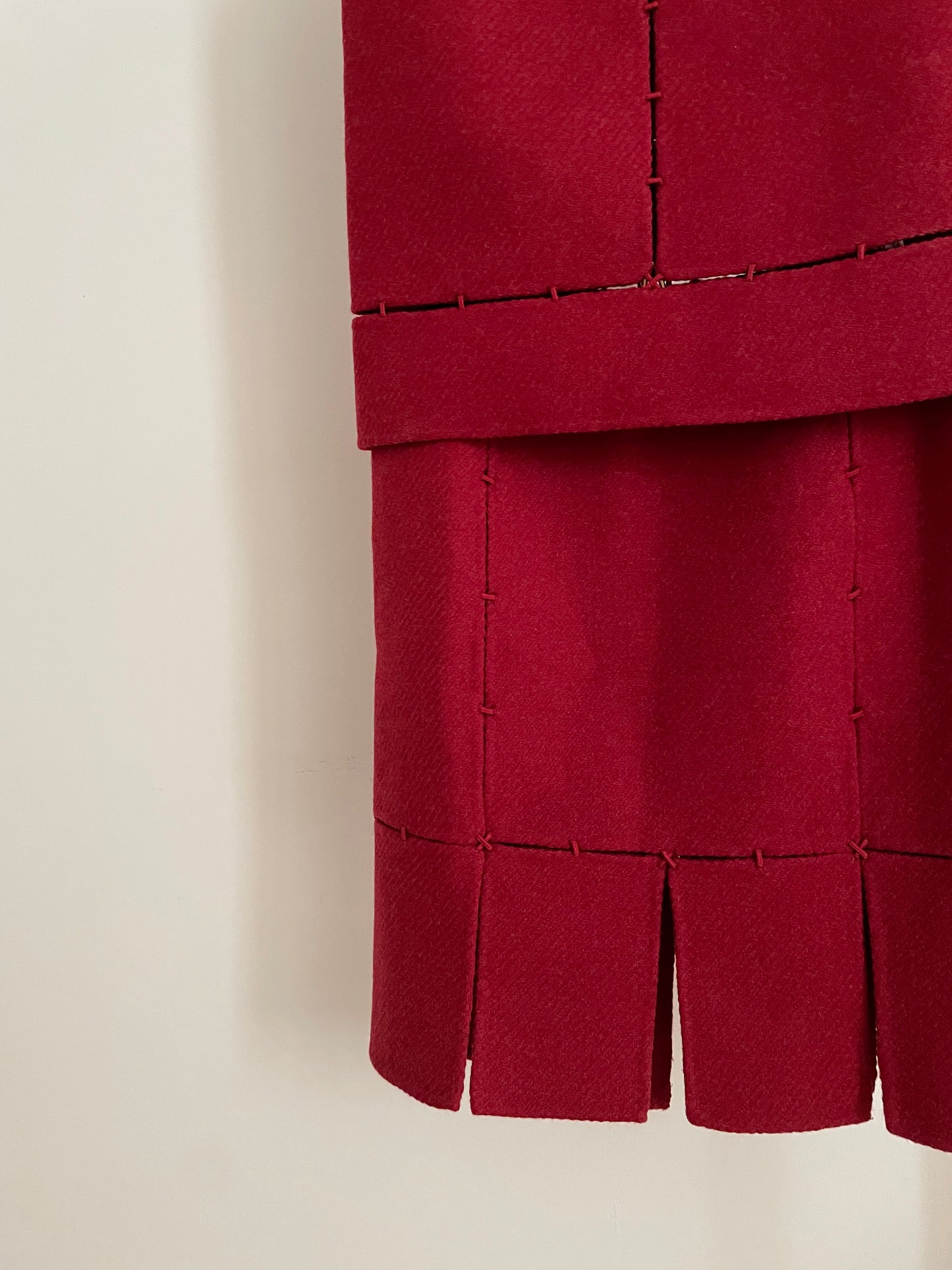 Vintage womens Prada fall/winter 1998 red top and skirt set